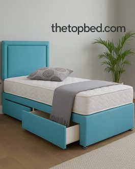 Single Sky Divan Bed with Mattress, Headboard & Storage Drawers – 2FT6/3FT | Kids & Adults