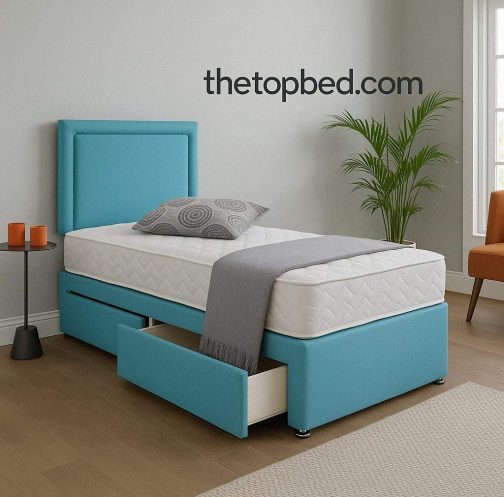 Single Sky Divan Bed with Mattress, Headboard & Storage Drawers – 2FT6/3FT | Kids & Adults