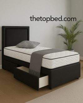 Single Sky Divan Bed with Mattress, Headboard & Storage Drawers – 2FT6/3FT | Kids & Adults