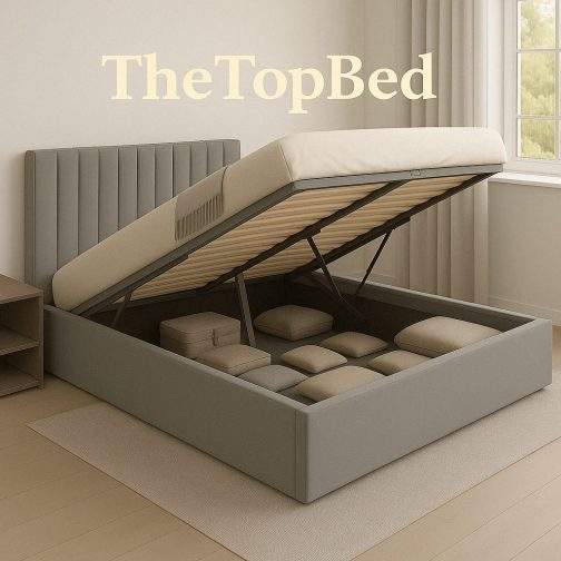 TheTopBed OTTOMAN STORAGE GAS LIFT UP VELVET BED FRAME – SINGLE, SMALL DOUBLE, 4FT6, KING SIZE - Image 2