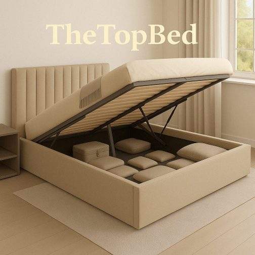 TheTopBed OTTOMAN STORAGE GAS LIFT UP VELVET BED FRAME – SINGLE, SMALL DOUBLE, 4FT6, KING SIZE - Image 3