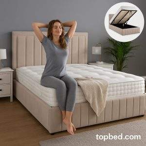 TheTopBed LUXURY OTTOMAN STORAGE PANEL BED – PLUSH VELVET UPHOLSTERED FRAME (DOUBLE & KING SIZE)