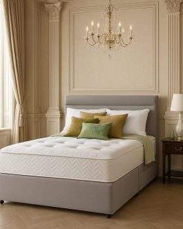The Top Bed MEMORY FOAM DIVAN BED SET WITH MATTRESS AND HEADBOARD – 3FT, 4FT6 Double, 5FT King