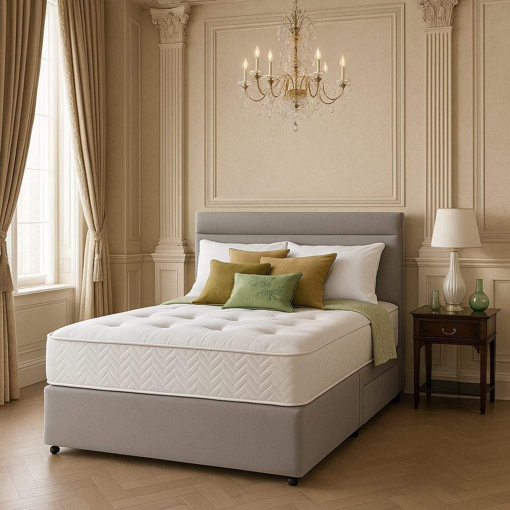 The Top Bed MEMORY FOAM DIVAN BED SET WITH MATTRESS AND HEADBOARD – 3FT, 4FT6 Double, 5FT King