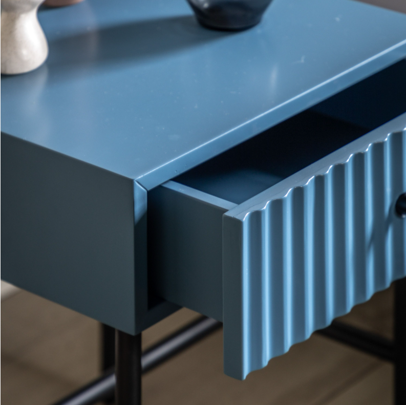 Arabella Bedside Table – Blue | Modern Elegance & Industrial Charm - Image 3