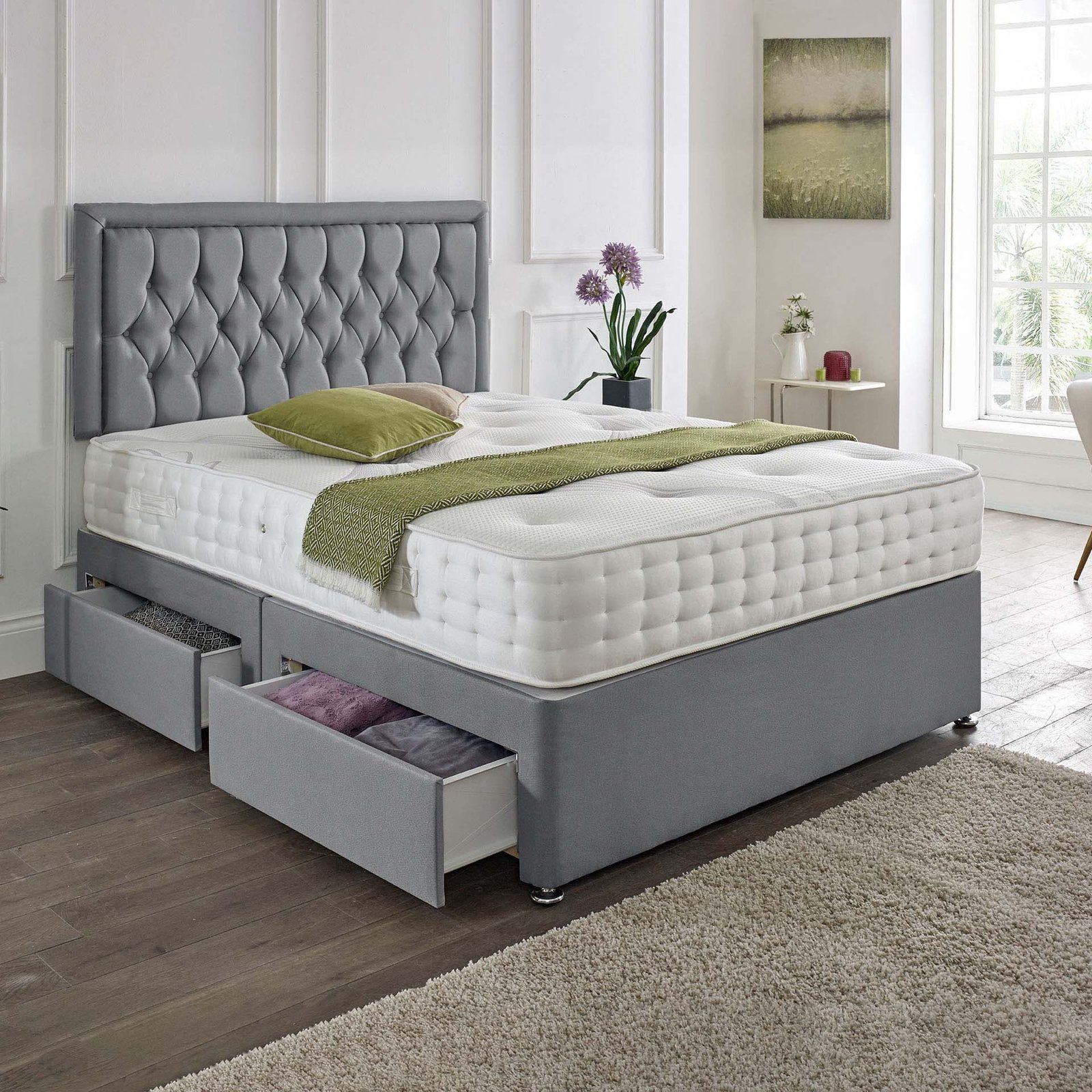 Lisbon Headboard Divan Set | Contemporary Style & Optional Storage