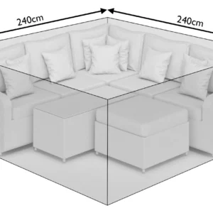 240cm All-Weather Corner Sofa & Square Dining Set Cover