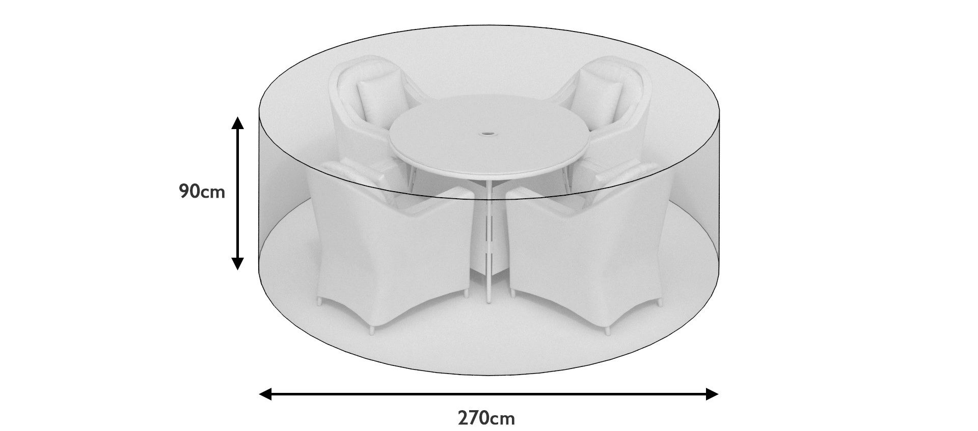 270cm All-Weather Round Dining Set Cover