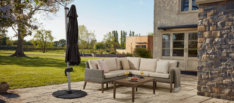 3.5M Cantilever Parasol – Soft Grey - Image 4