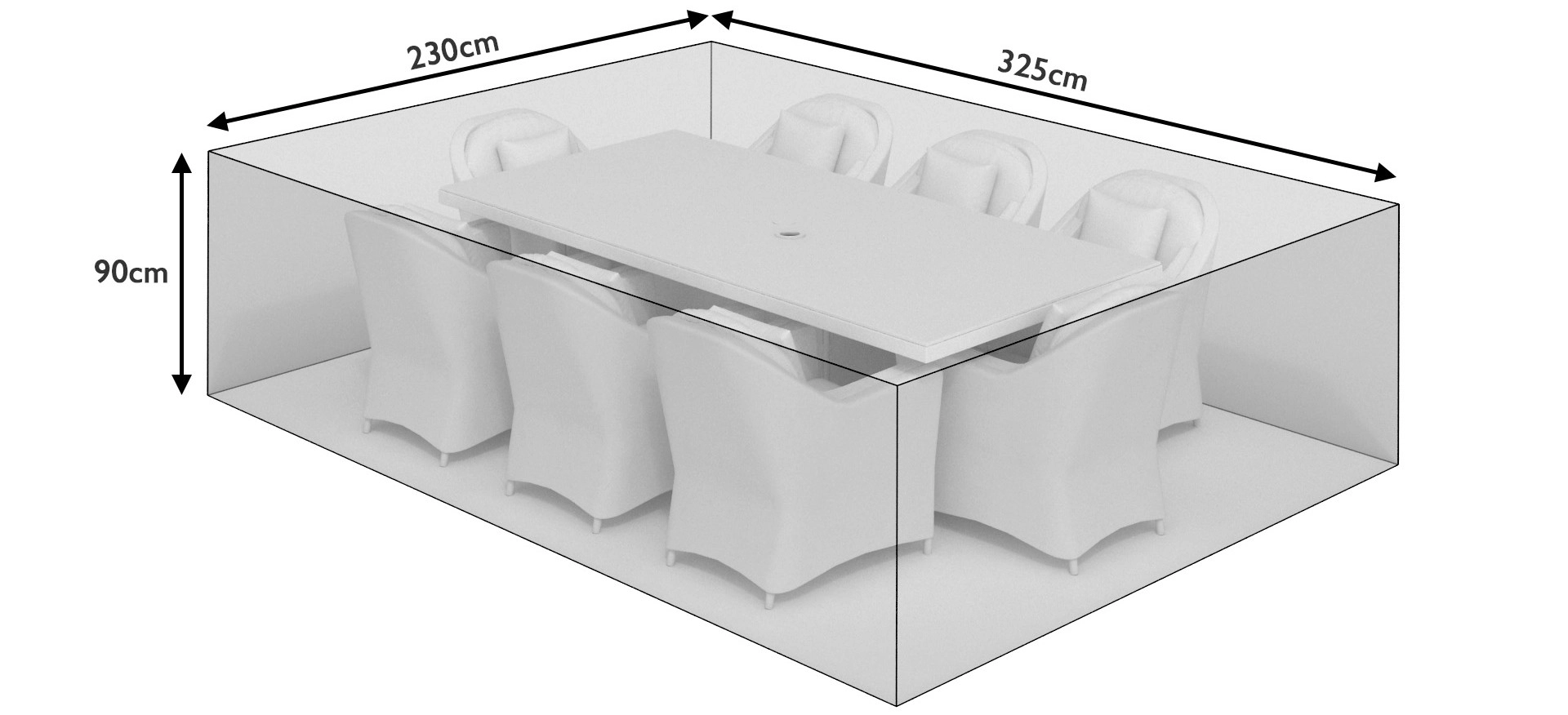 325cm All-Weather Rectangle Large Dining Set Cover