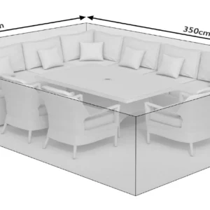 350cm All-Weather Large Extended Corner Sofa & Dining Cover