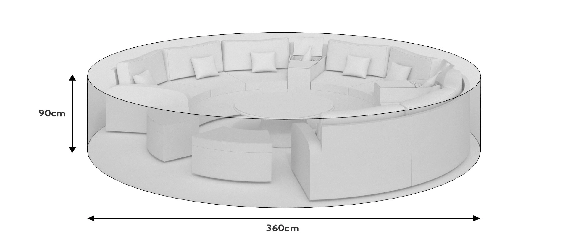 360cm All-Weather Large Arc Set Cover