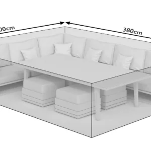 380cm All-Weather U-Shaped Modular Sofa Cover