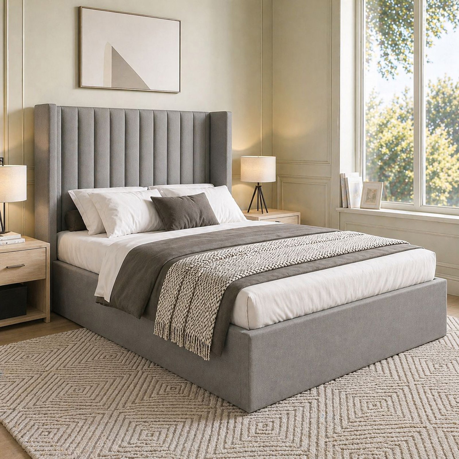 Alura Ottoman Storage Bed – Grand Luxury Silhouette & Heavy-Duty Gas-Lift Utility