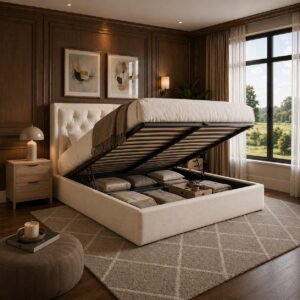 Aurea Ottoman Storage Bed – Refined Contemporary Elegance & Heavy-Duty Hydraulic Storage