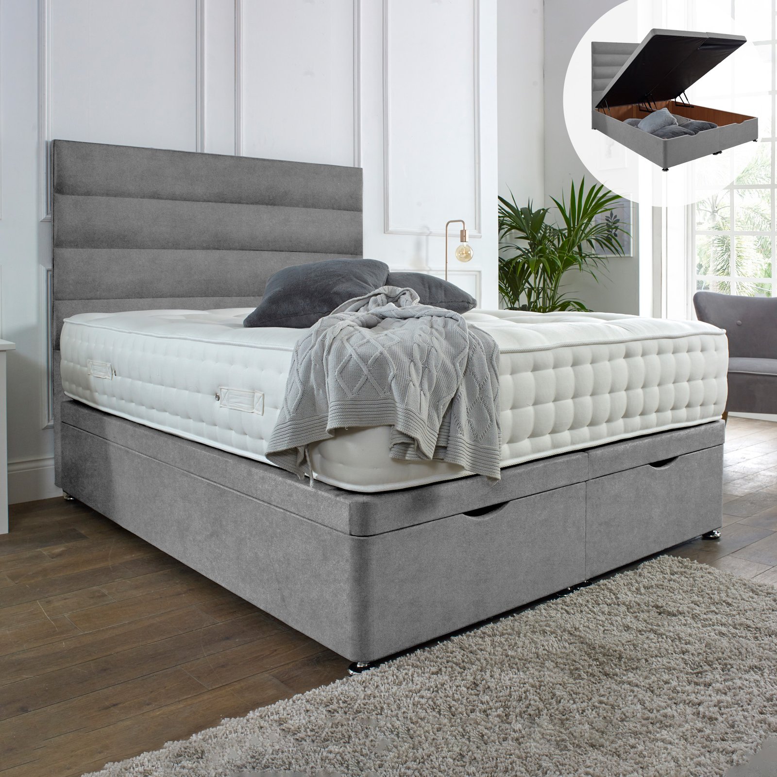 Camden Ottoman End Lift Storage Divan Bed – Modern Design & Effortless Storage