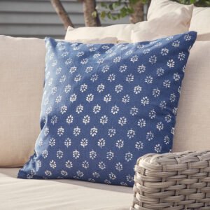 Eden Leaf Block Printed Outdoor Cushion