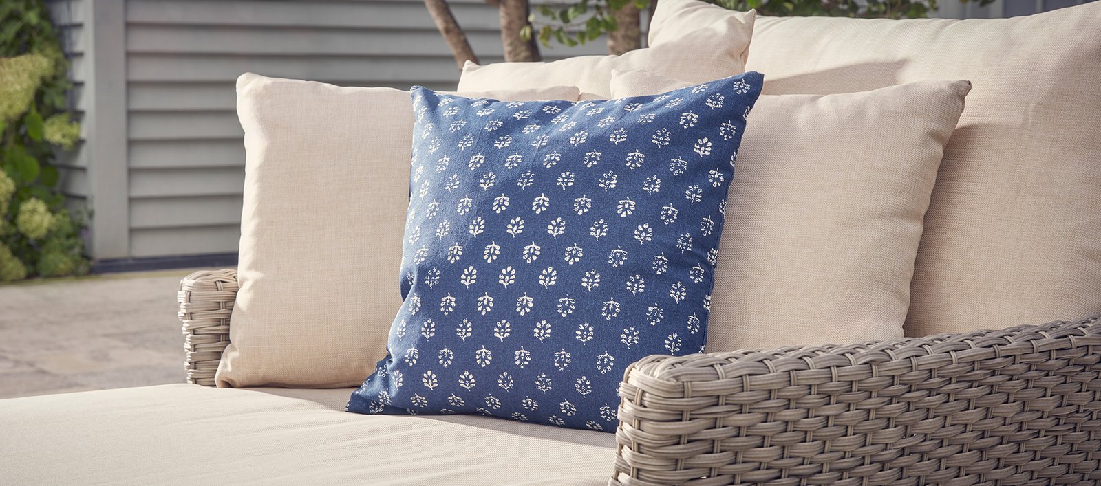 Eden Leaf Block Printed Outdoor Cushion