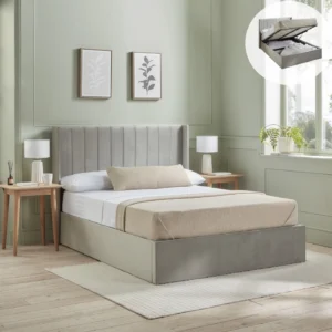Emilie Ottoman Storage Bed – Luxury Velvet Silhouette & Heavy-Duty Gas-Lift Utility