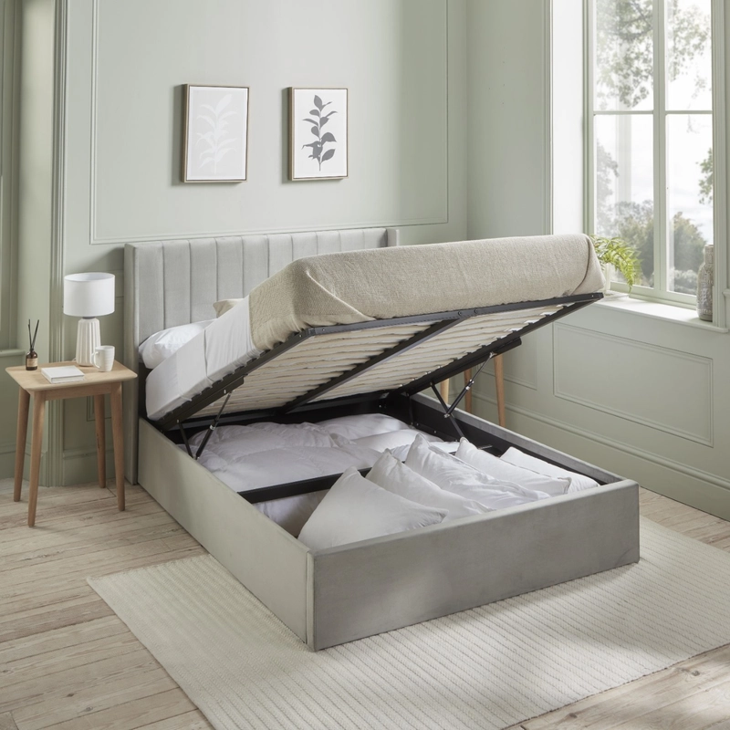 Emilie Ottoman Storage Bed – Luxury Velvet Silhouette & Heavy-Duty Gas-Lift Utility - Image 2