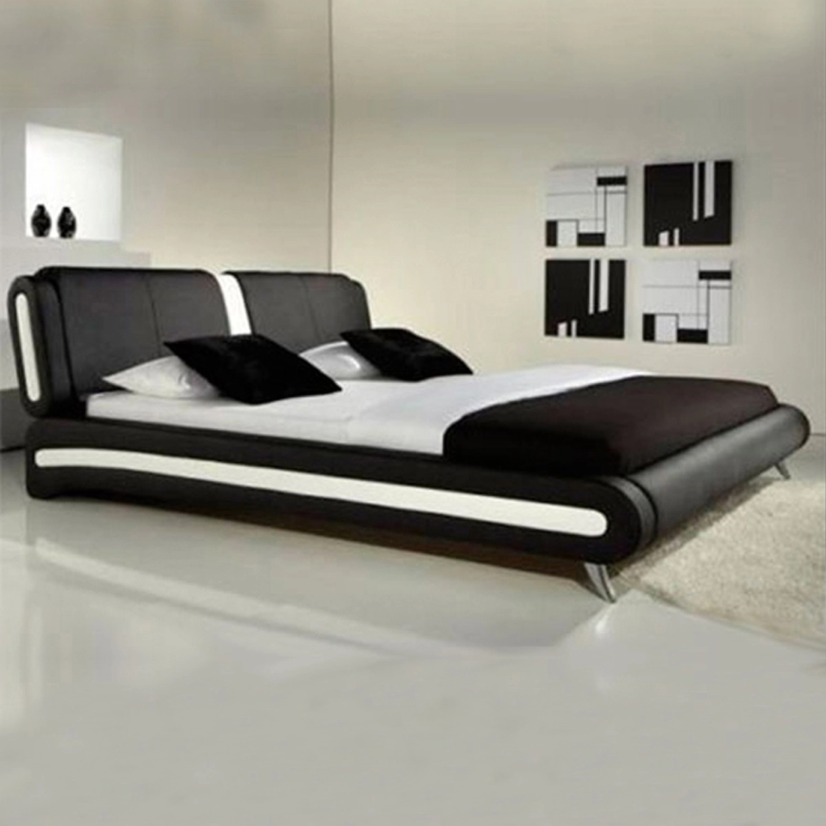 Florence Bed Frame – High-Contrast Monochromatic Styling & Robust Hardwood Engineering - Image 2