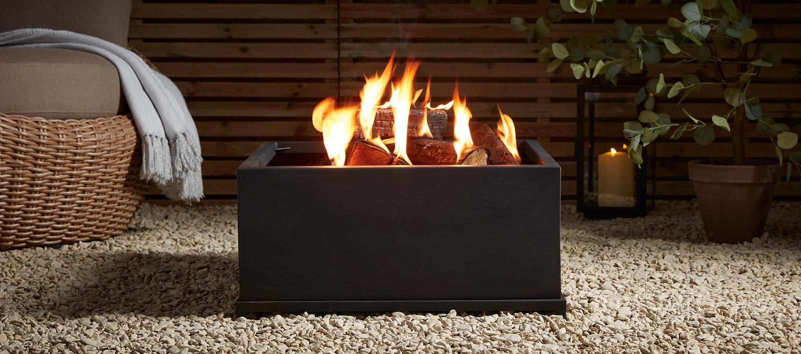 Freestanding Square Fire Pit Table