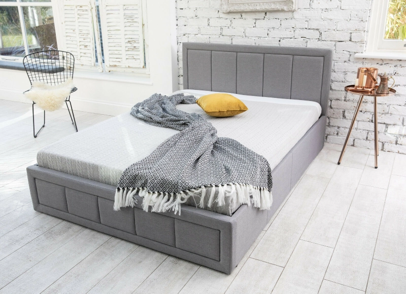 Gia Upholstered Ottoman Bed – Tailored Damask Styling & Heavy-Duty Gas-Lift Storage - Image 2