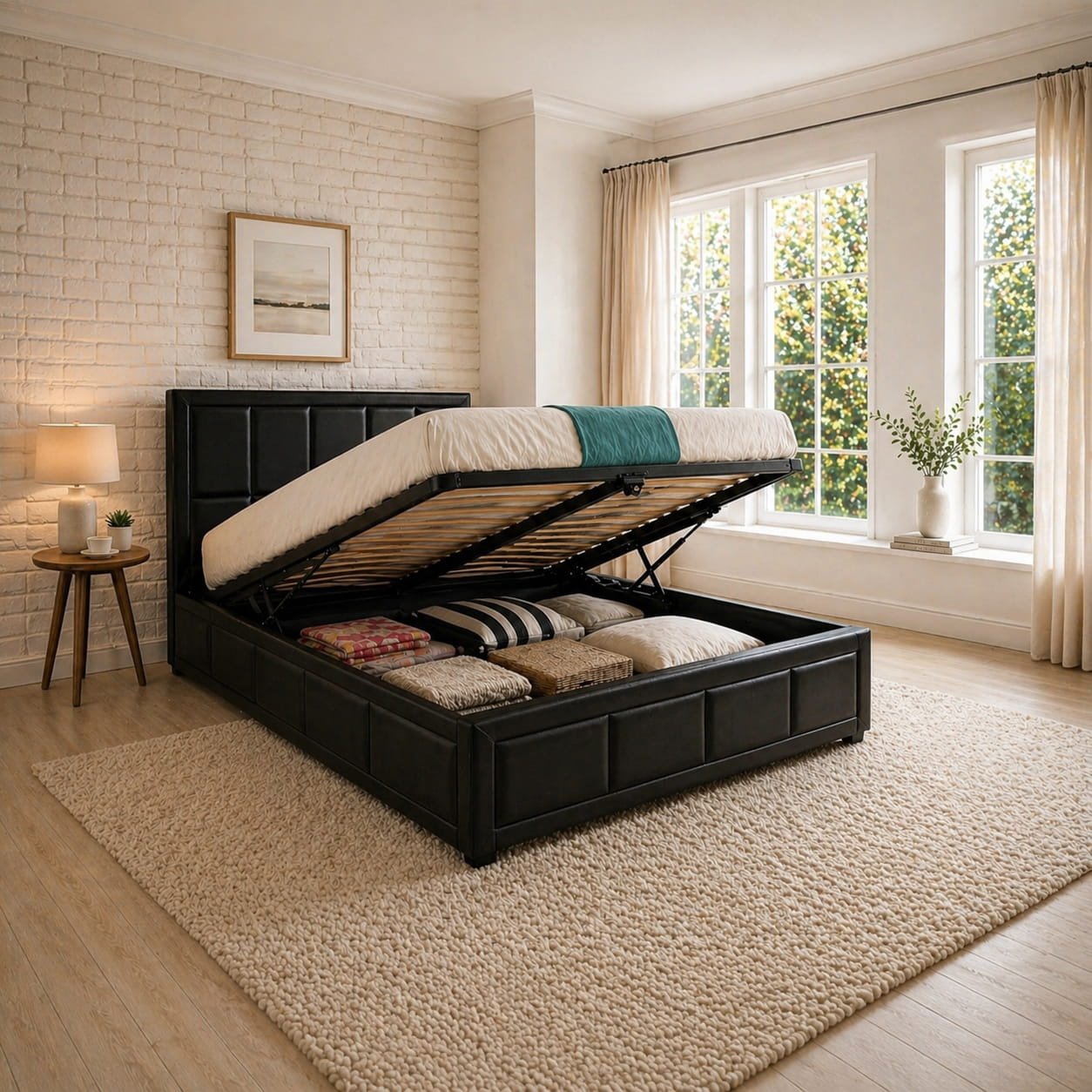 Hiley Ottoman Bed – Refined Modern Styling & Heavy-Duty Gas-Lift Storage