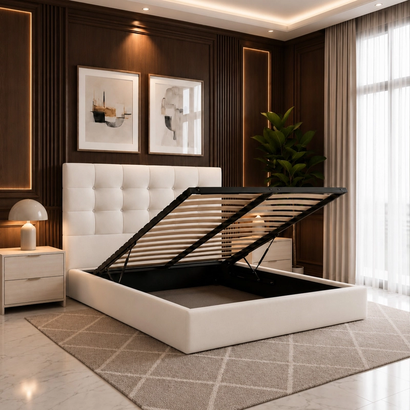 Lima Ottoman Storage Bed – Contemporary Tailored Lines & Heavy-Duty Gas-Lift Storage - Image 2