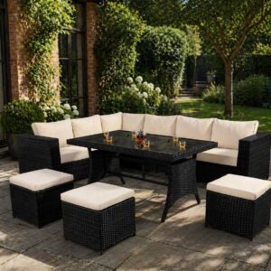 Luxury 8-Seater L-Shaped Corner Dining & Lounging Set