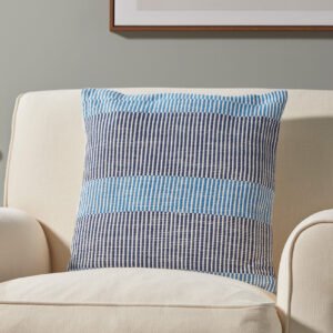 Navy & Cobalt Block Stripe Luxury Scatter Cushion