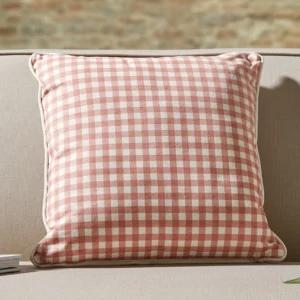 Pink Gingham Outdoor Cushion (40x40cm)