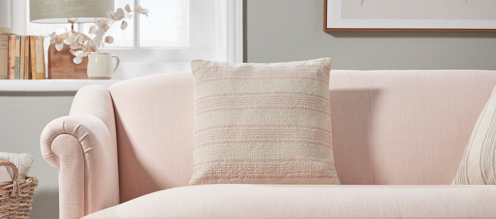 Pink Striped Outdoor Cushion (45x45cm)
