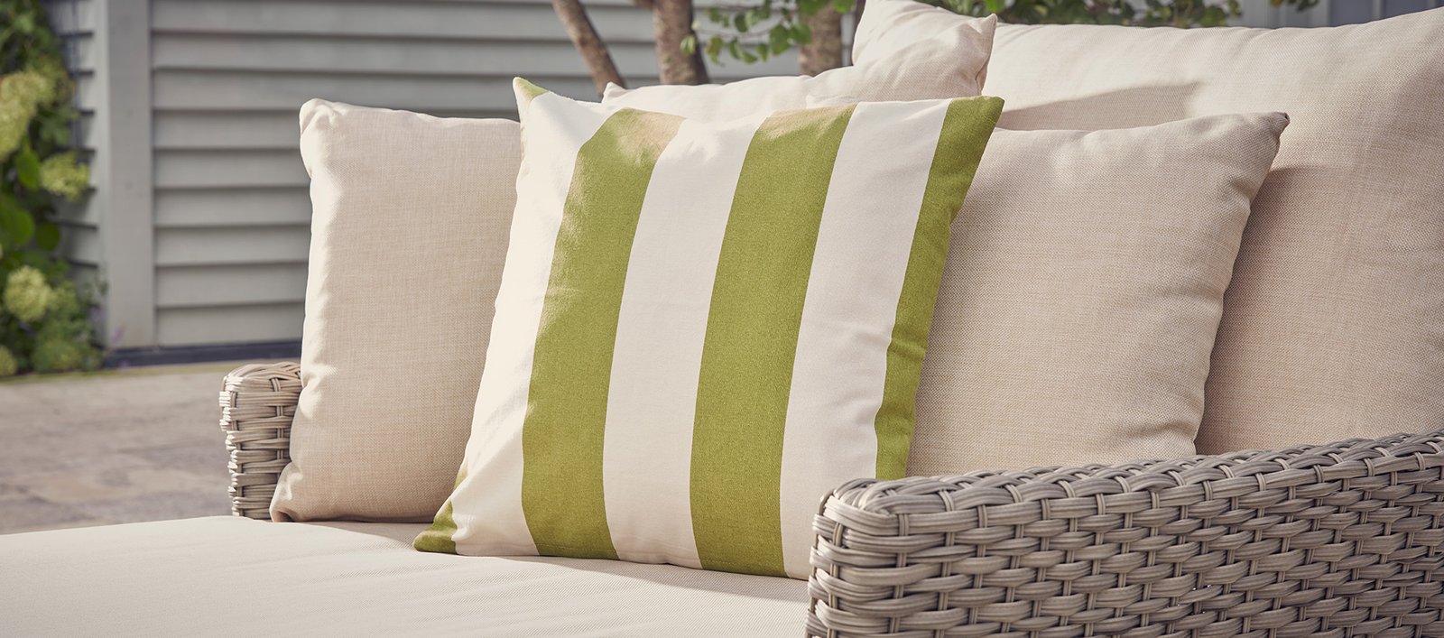 Porth Fern Wide Stripe Outdoor Cushion (45x45cm)