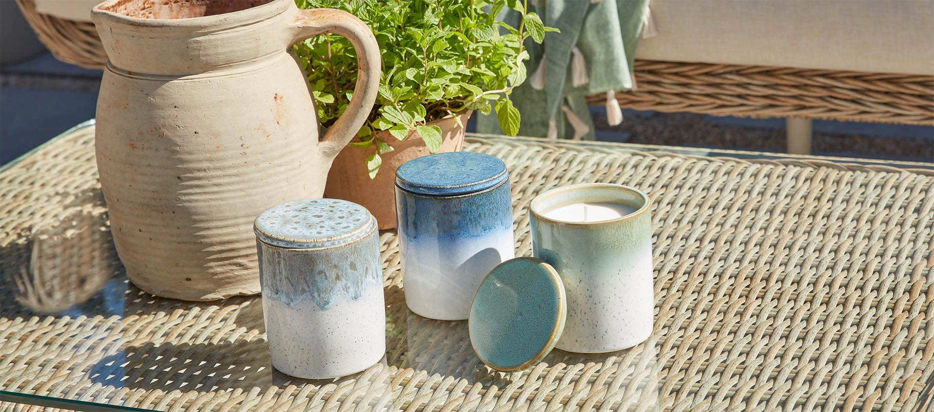 Premium Green Fig Infused Outdoor Candle Trio