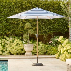 Premium Navy Stripe Table Parasol