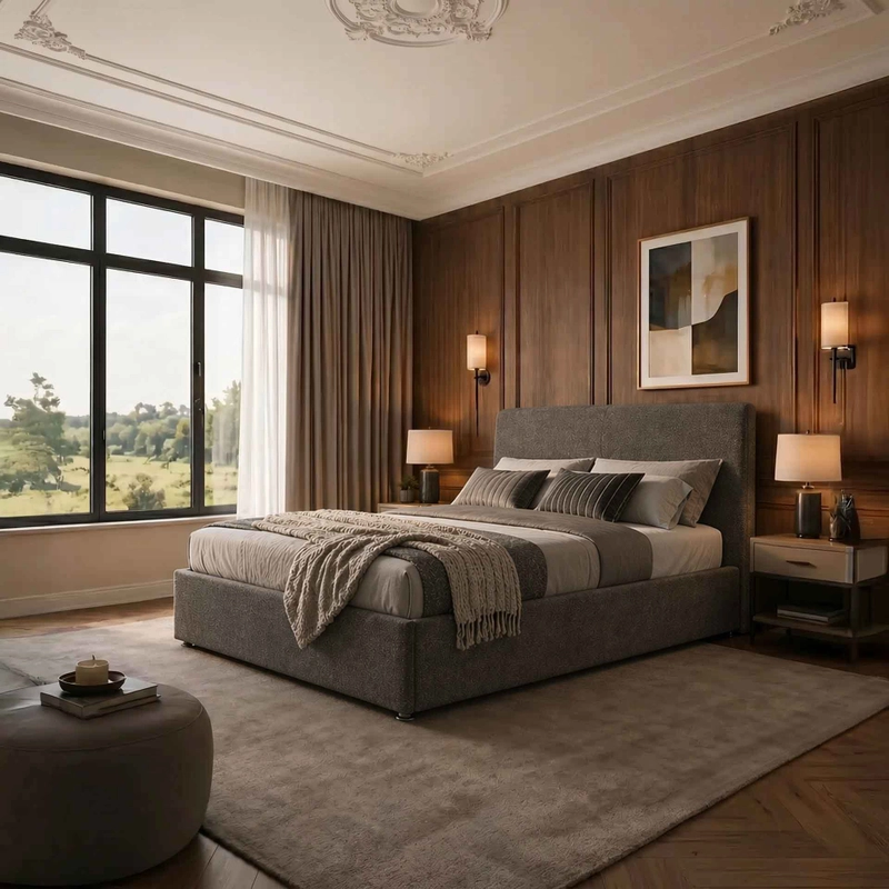 Selena Upholstered Ottoman Bed – Tailored Damask Styling & Heavy-Duty Gas-Lift Storage - Image 2