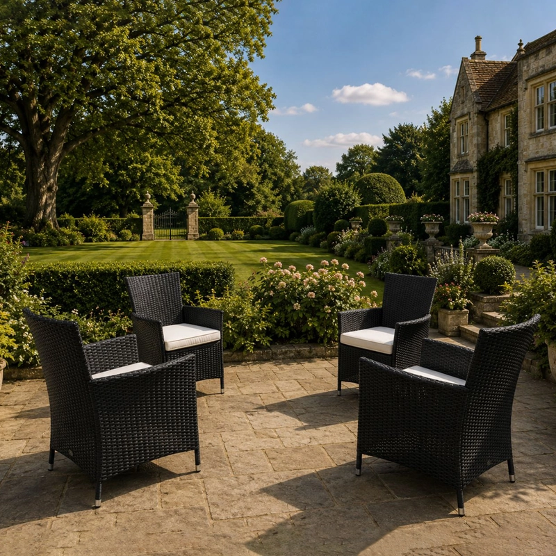 The Aria Premium All-Weather Woven Patio Dining Chairs - Image 2