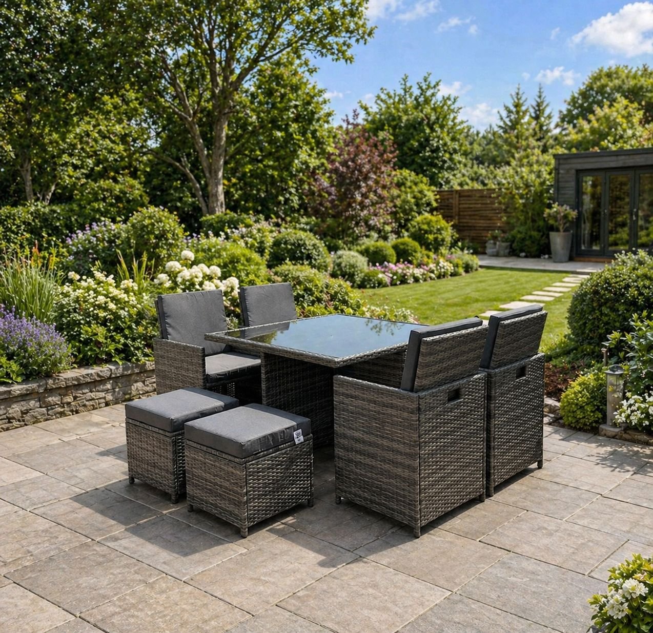The Nova 9-Piece Space-Saving Cube Dining Ensemble - Image 2