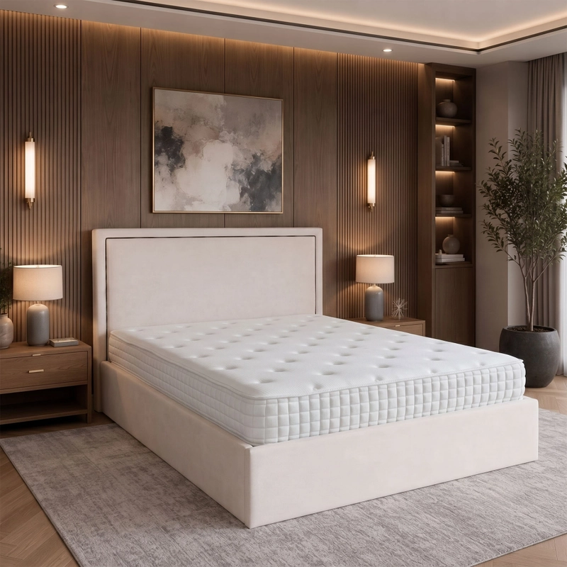 Valencia Ottoman Storage Bed – High-Texture Bouclé Comfort & Heavy-Duty Gas-Lift Storage - Image 2