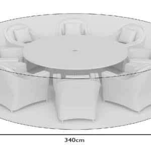 340cm All-Weather Large Round Dining & Small Arc Set Cover
